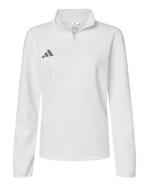 Adidas AT401 Women's 3-Stripes Quarter-Zip Pullover at GotApparel