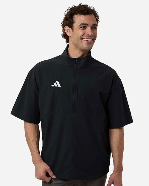 Adidas AT505 Men's Short Sleeve Quarter-Zip Pullover at GotApparel