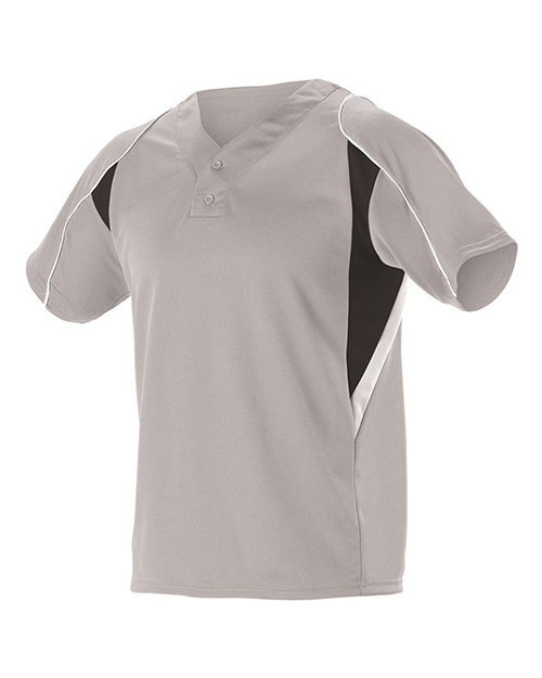 Alleson Athletic 529Y Boys Youth Two Button Henley Baseball Jersey at GotApparel