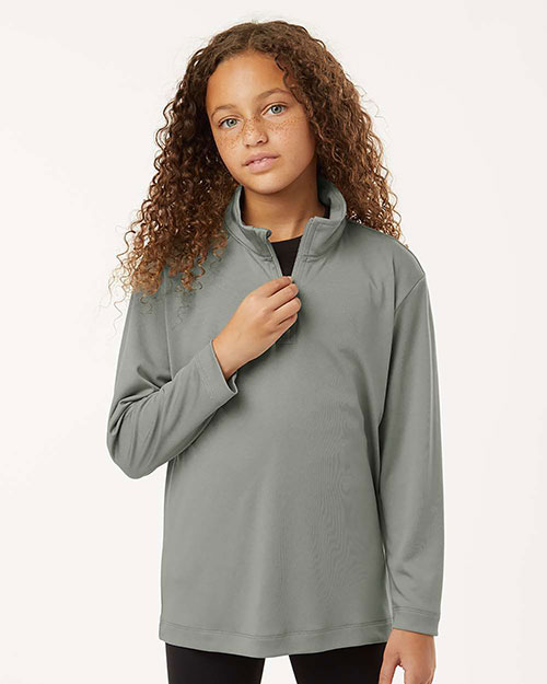 AllPro 41870Y Youth Pro-Lock Performance Quarter-Zip Pullover at GotApparel