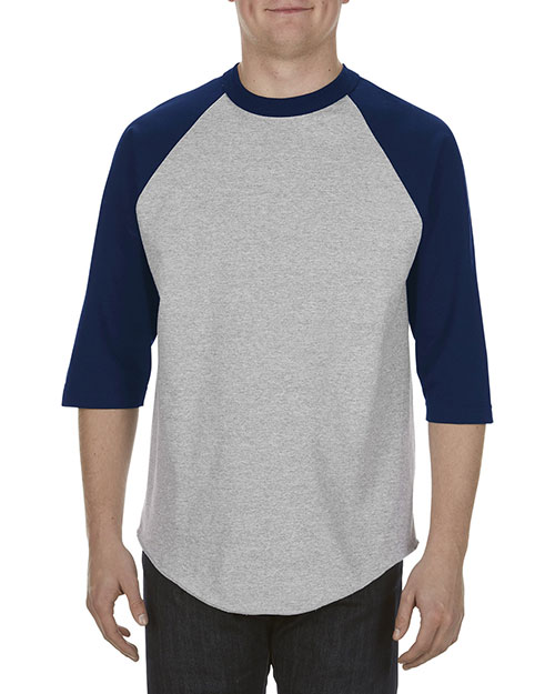 Alstyle AL1334 Adult 6 oz. 100% Cotton 3/4 Raglan T-Shirt at GotApparel