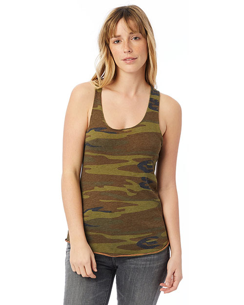 Custom Embroidered Alternative Apparel AA1927P Ladies 4.9 oz. Meegs Printed Racerback Eco Jersey Tank at GotApparel