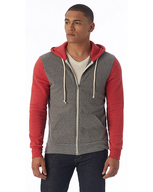 Custom Embroidered Alternative Apparel AA3203 Rocky Colorblocked Full Zip Hoodie at GotApparel