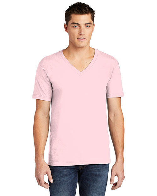Custom Embroidered American Apparel 2456W Men 4.3 oz Fine Jersey Short-Sleeve V-Neck T-Shirt at GotApparel