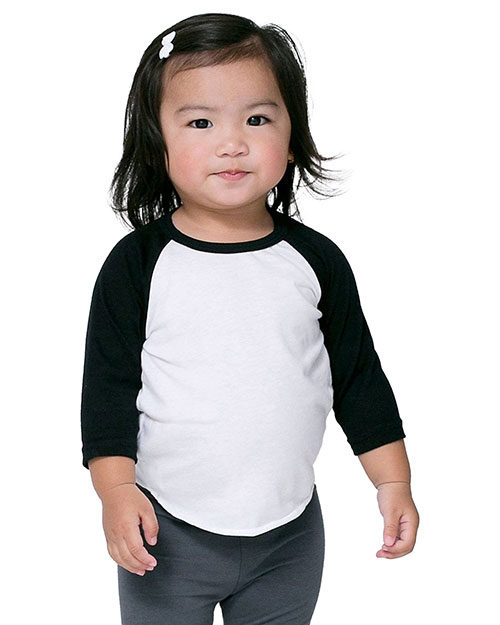 Custom Embroidered American Apparel BB053W Infants Poly-Cotton 3/4-Sleeve T-Shirt at GotApparel