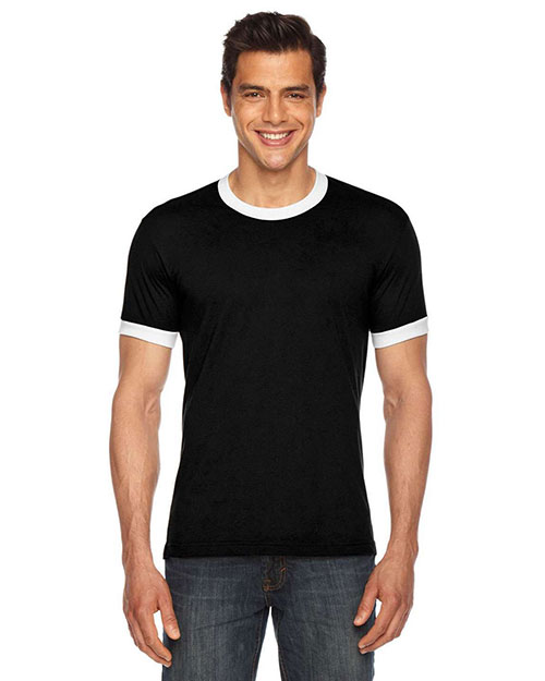 Custom Embroidered American Apparel BB410W Men 3.6 oz Poly-Cotton Short-Sleeve Ringer T-Shirt at GotApparel