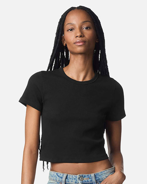 American Apparel BR210 Women's Baby Rib Cropped Tee at GotApparel