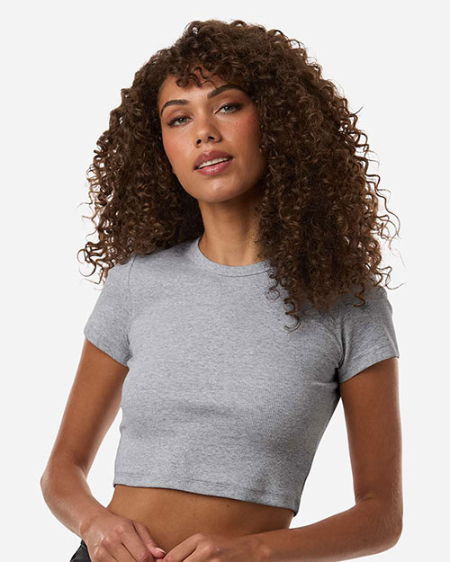 American Apparel BR210 Women's Baby Rib Cropped Tee at GotApparel
