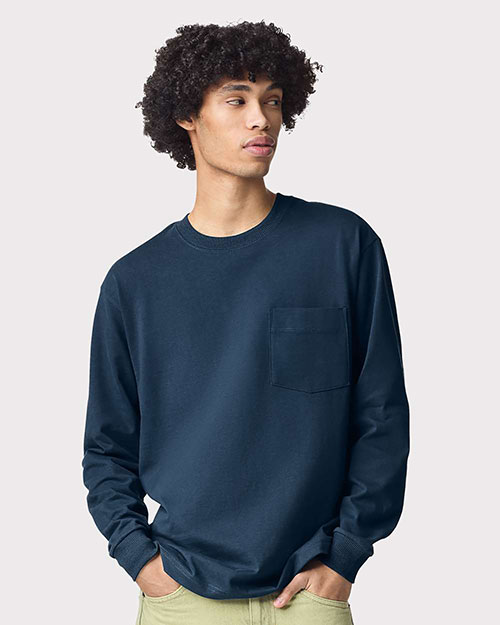 American Apparel 9410 Unisex Super Heavyweight Long Sleeve Pocket Tee at GotApparel