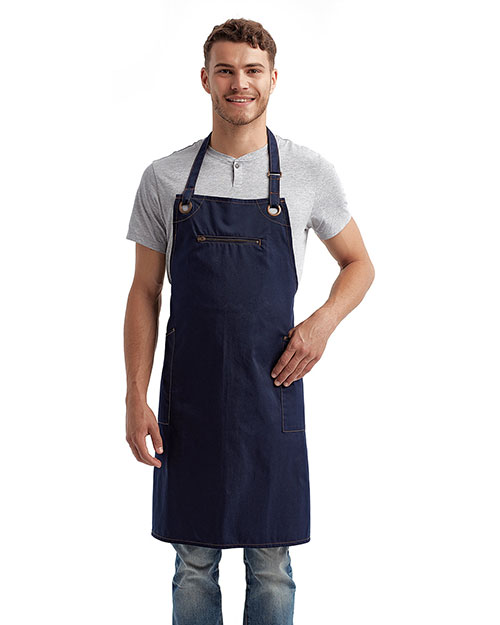 Artisan Collection by Reprime RP121 Unisex ‘Barley’ Contrast Stitch Sustainable Bib Apron at GotApparel