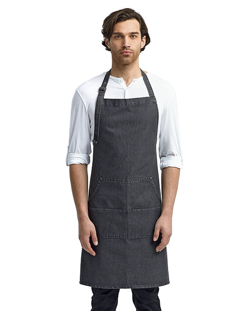 Artisan Collection by Reprime RP126 Unisex 8 oz Jeans Stitch Denim Bib Apron at GotApparel