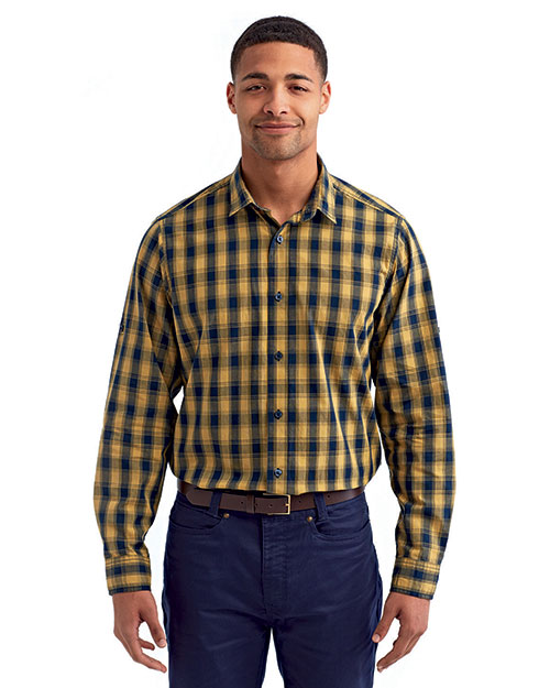 Artisan Collection by Reprime RP250 Men 3.7 oz Mulligan Check Long-Sleeve Cotton Shirt at GotApparel