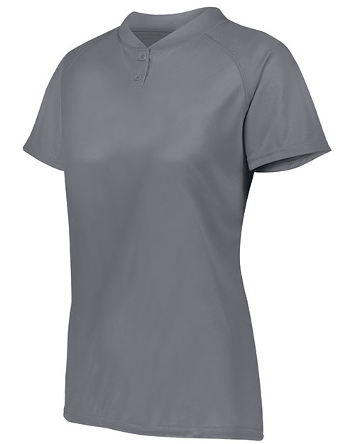 Augusta Sportswear 1567 Ladies Attain Wicking Two-Button Softball Jersey at GotApparel