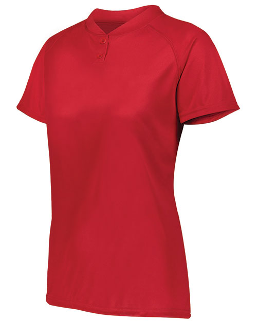 Augusta Sportswear 1567  Ladies Attain Wicking Two-Button Softball Jersey at GotApparel