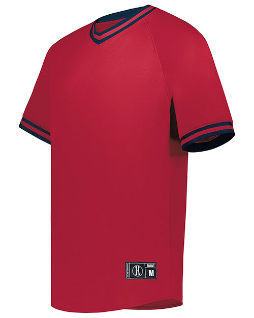 Augusta 221221 Boys Youth Retro V-Neck Baseball Jersey at GotApparel