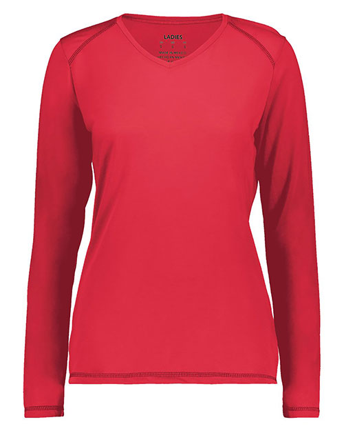 Augusta 6847 Women Ladies Super Soft-Spun Poly Long Sleeve Tee at GotApparel