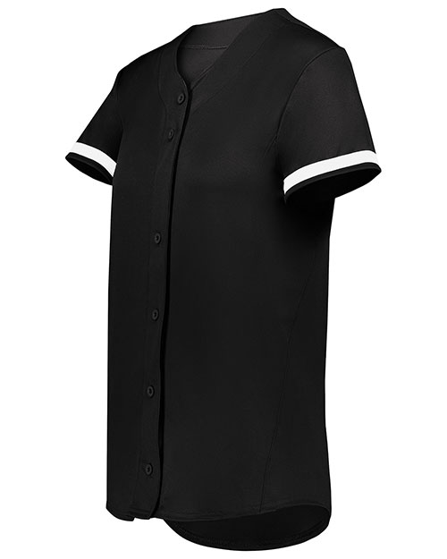 Augusta 6919 Women Ladies Cutter+ Full Button Softball Jersey at GotApparel