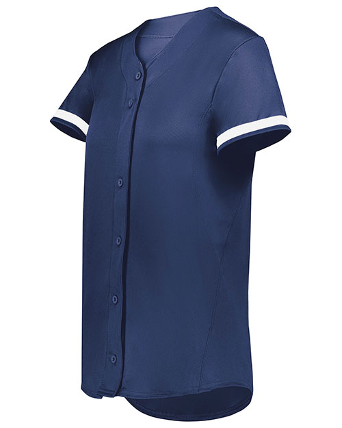 Augusta 6919 Women Ladies Cutter+ Full Button Softball Jersey at GotApparel