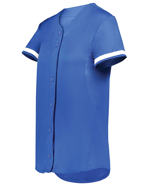 Augusta 6920 Girls  Cutter+ Full Button Softball Jersey at GotApparel