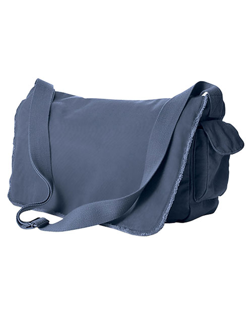 Authentic Pigment 1908 Unisex 14 Oz Raw Edge Messenger Bag at GotApparel