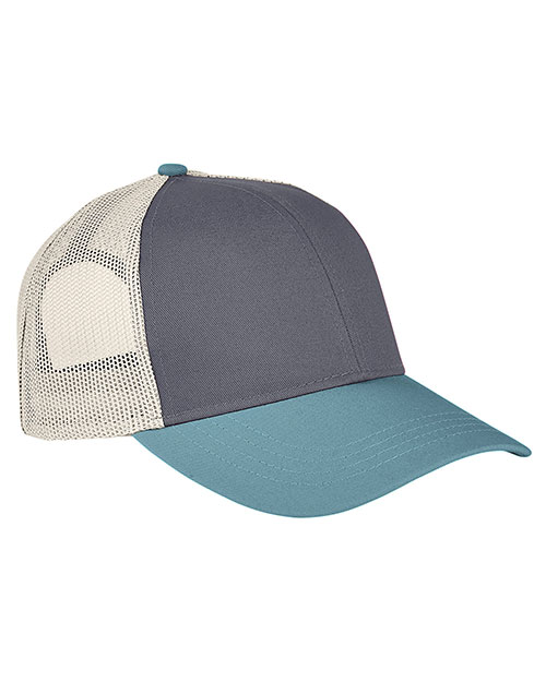 Authentic Pigment AP1919 Tri-Color Trucker Cap at GotApparel