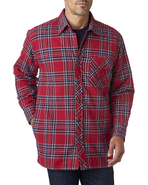Backpacker BP7002T Men Tall Flannel Shirt Jacket with Quilt Lining at GotApparel