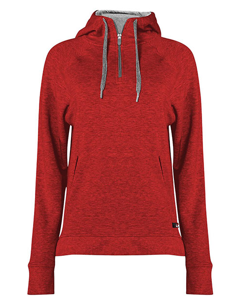 Badger 1051  FitFlex Women's French Terry Hooded Quarter-Zip at GotApparel