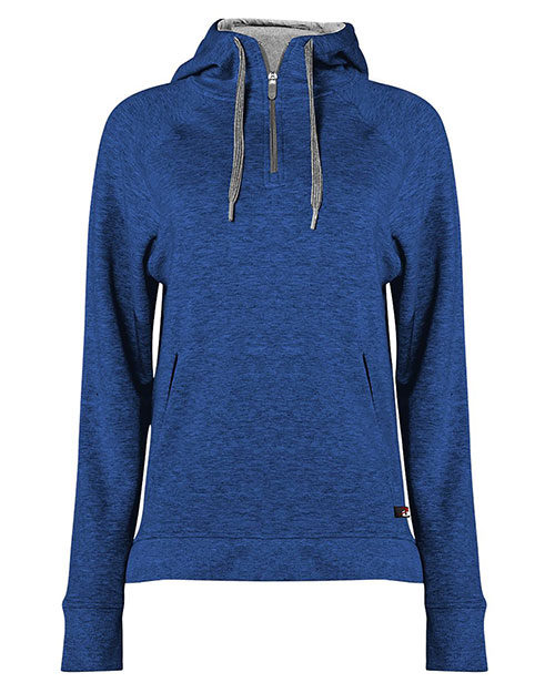 Badger 1051  FitFlex Women's French Terry Hooded Quarter-Zip at GotApparel