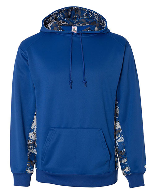 Badger 1464  Digital Camo Colorblock Performance Fleece Hooded Sweatshirt at GotApparel