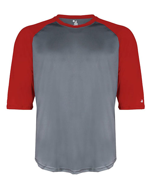 Badger 2133 Youth B-Core 3/4 Sleeve Baseball T-Shirt at GotApparel