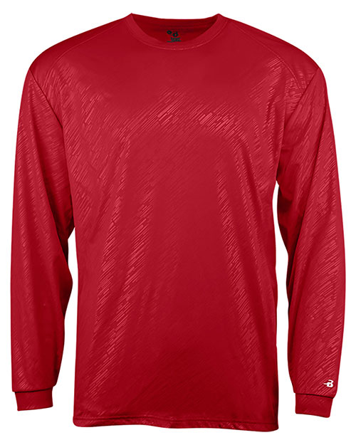 Badger 2145 Boys Youth Line Embossed Long Sleeve T-Shirt at GotApparel