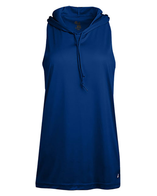 Badger 4111 Women's B-Core Racerback Hooded Tank Top at GotApparel
