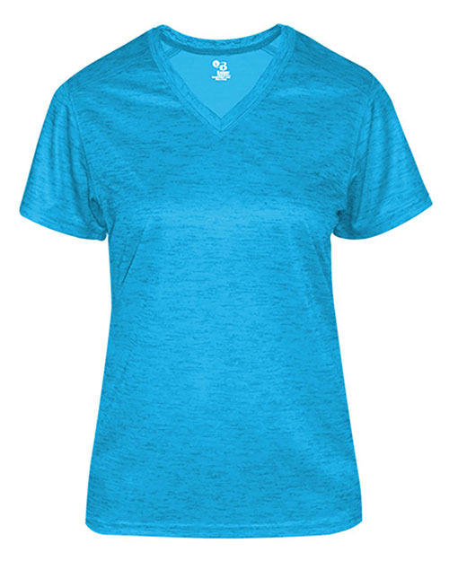 Badger 4175 Women's Tonal Blend V-Neck T-Shirt at GotApparel