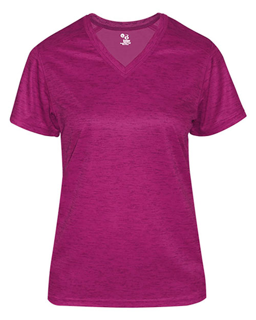 Badger 4175 Women's Tonal Blend V-Neck T-Shirt at GotApparel