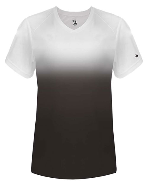 Badger 4207 Women's V-Neck Ombre T-Shirt at GotApparel