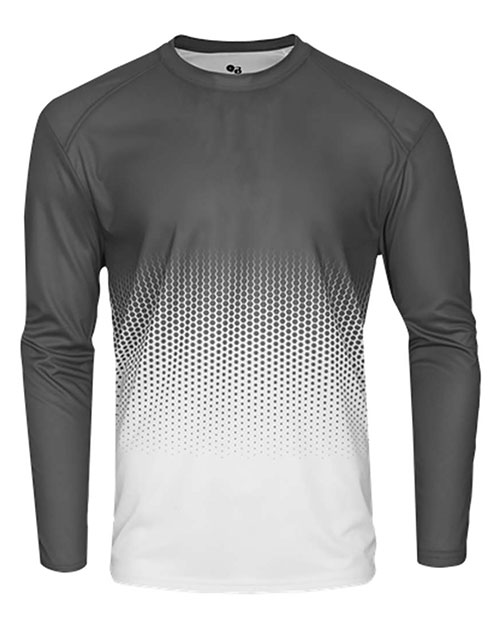 Badger 4224 Men Hex 2.0 Long Sleeve T-Shirt at GotApparel