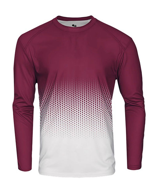 Badger 4224 Men Hex 2.0 Long Sleeve T-Shirt at GotApparel