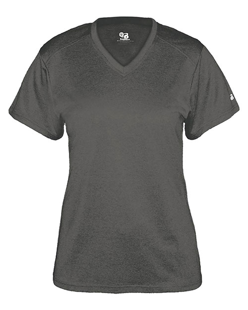 Badger 4362 Women's Pro Heather V-Neck T-Shirt at GotApparel