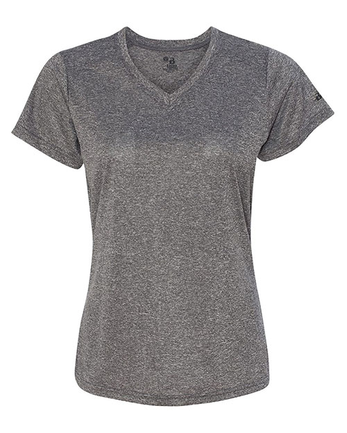 Badger 4362 Women's Pro Heather V-Neck T-Shirt at GotApparel