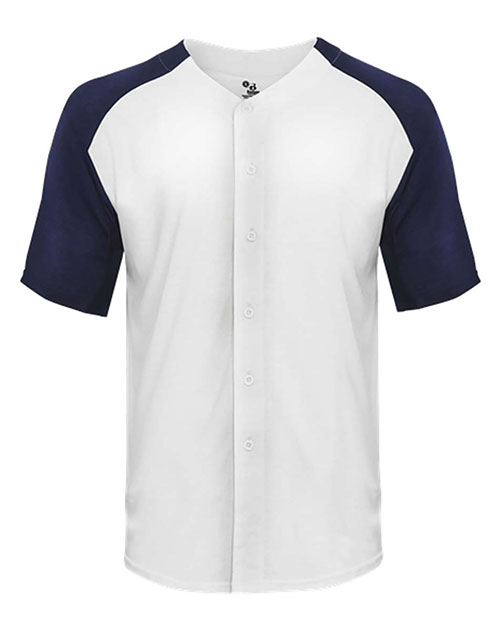 Badger 4950 Triblend Full Button T-Shirt at GotApparel