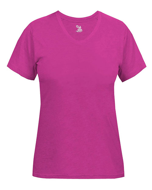 Badger 4962 Women’s Triblend Performance V-Neck Short Sleeve T-Shirt at GotApparel