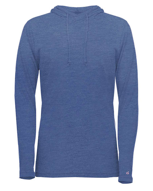 Badger 4965 Women's Tri-Blend Surplice Long Sleeve Hooded T-Shirt at GotApparel