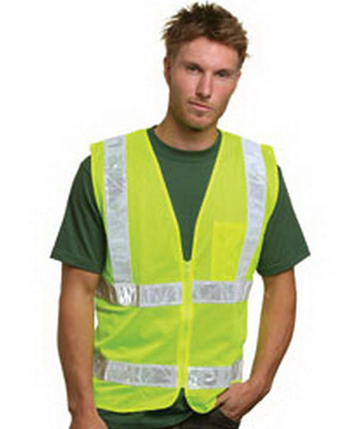 Bayside 3785 UsaMade HiVisibility Safety Mesh Vest at GotApparel