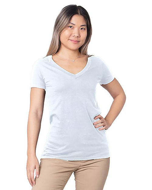 Bayside 5875 Ladies' Fine Jersey V-Neck T-Shirt at GotApparel