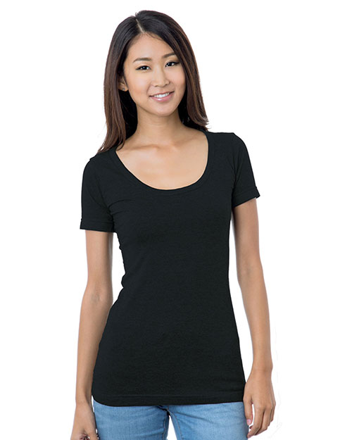Bayside BA3405 Women 4.2 oz Fine Jersey Wide Scoop Neck T-Shirt at GotApparel