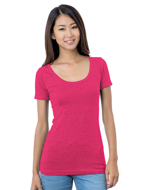 Bayside BA3405 Women 4.2 oz Fine Jersey Wide Scoop Neck T-Shirt at GotApparel