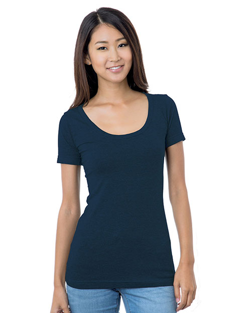 Bayside BA3405 Women 4.2 oz Fine Jersey Wide Scoop Neck T-Shirt at GotApparel