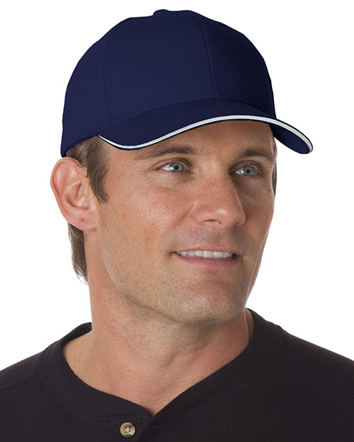 Bayside 3621 Unisex Brushed Twill Structured Sandwich Cap at GotApparel