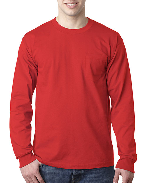 Bayside 8100 Men Long-Sleeve Tee With Pocket at GotApparel