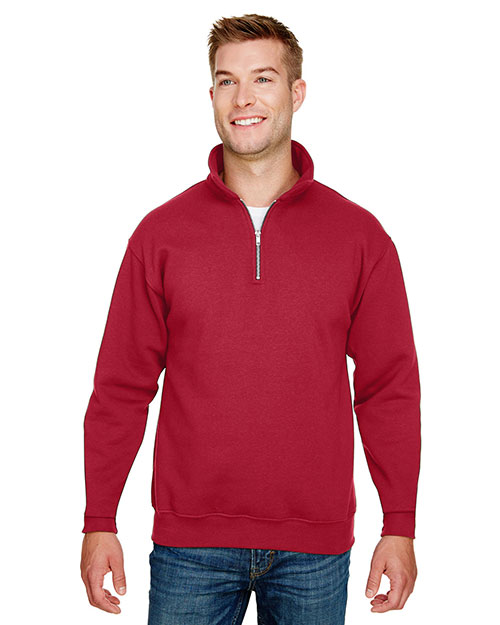 Bayside BA920 Men 9.5 oz. 80/20 Quarter-Zip Pullover Sweatshirt at GotApparel